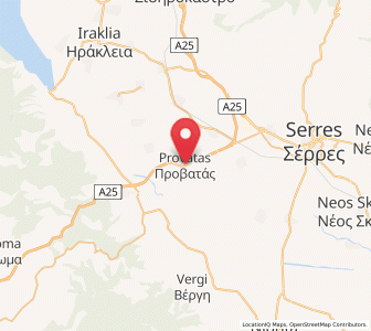 Map of Provatás, Central Macedonia