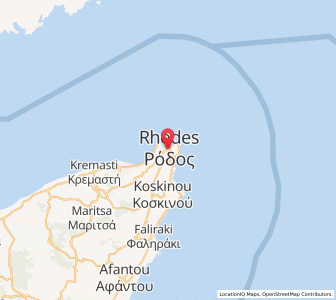 Map of Rhodes, South Aegean