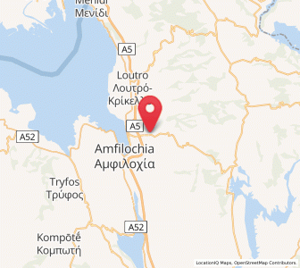 Map of Sardínia, West Greece