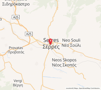 Map of Serrès, Central Macedonia