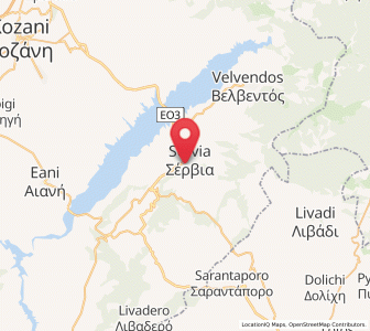 Map of Sérvia, West Macedonia