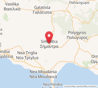 Map of Símantra, Central Macedonia