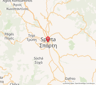 Map of Sparte, Peloponnese