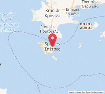 Map of Spétses, Attica