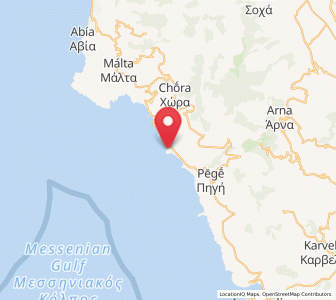 Map of Stoúpa, Peloponnese