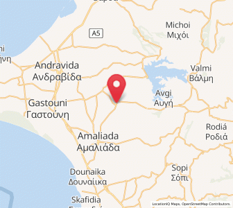 Map of Synoikismós Chavaríou, West Greece
