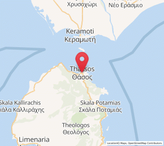 Map of Thásos, East Macedonia and Thrace