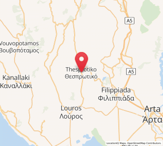 Map of Thesprotikó, Epirus