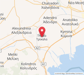 Map of Tríkala, Central Macedonia
