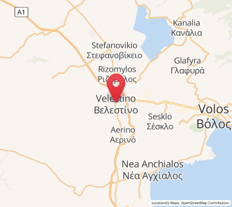 Map of Velestíno, Thessaly