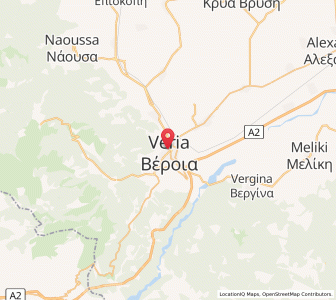 Map of Véroia, Central Macedonia