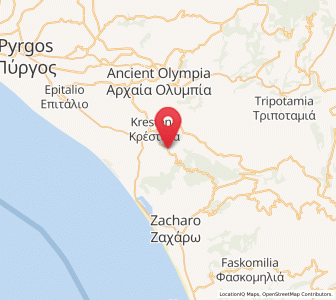 Map of Vrína, West Greece