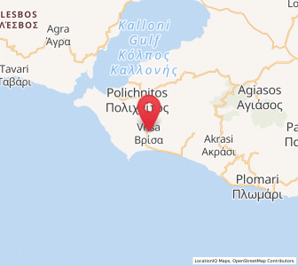 Map of Vrísa, North Aegean