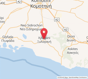 Map of Xylaganí, East Macedonia and Thrace