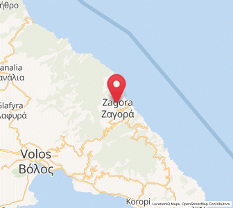 Map of Zagorá, Thessaly