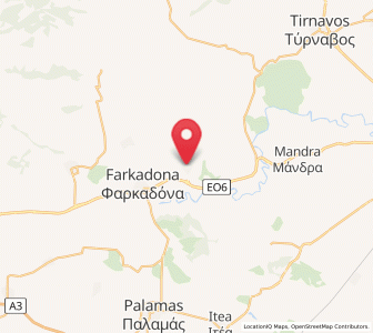 Map of Zárkos, Thessaly