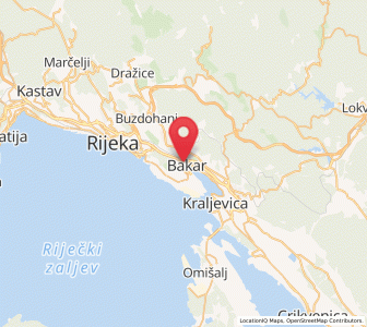 Map of Bakar, County of Primorje-Gorski Kotar