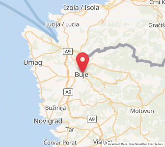 Map of Buje, Istria