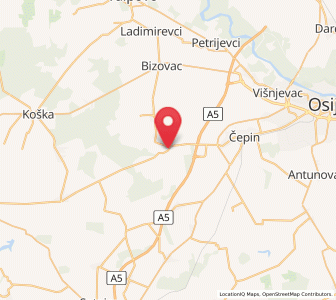 Map of Čepinski Martinci, County of Osijek-Baranja