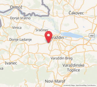 Map of Gojanec, County of Varaždin
