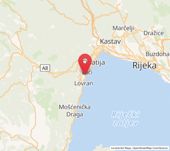 Map of Ičići, County of Primorje-Gorski Kotar