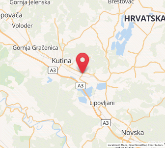 Map of Ilova, County of Sisak-Moslavina