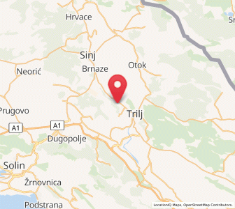Map of Košute, Split-Dalmatia