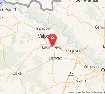 Map of Ladimirevci, County of Osijek-Baranja