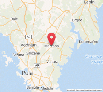 Map of Marčana, Istria