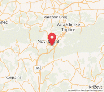 Map of Možđenec, County of Varaždin