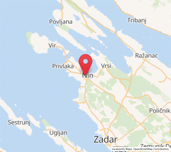 Map of Nin, County of Zadar