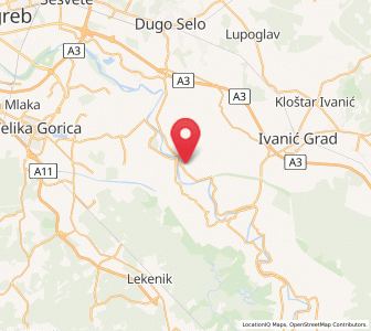 Map of Oborovo, County of Zagreb
