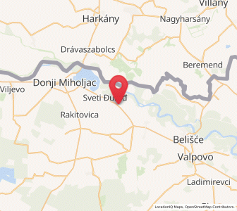 Map of Podgajci Podravski, County of Osijek-Baranja