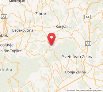 Map of Podgorje, County of Krapina-Zagorje