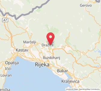 Map of Podhum, County of Primorje-Gorski Kotar