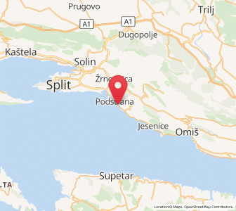 Map of Podstrana – Sveti Martin, Split-Dalmatia