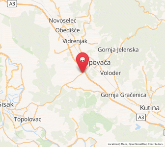 Map of Potok, County of Sisak-Moslavina