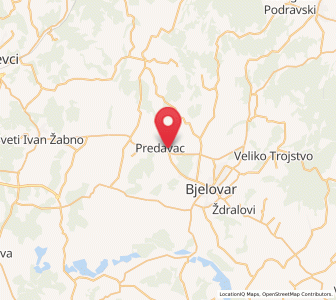 Map of Predavac, Bjelovar-Bilogora