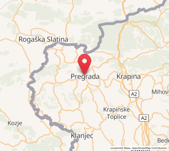 Map of Pregrada, County of Krapina-Zagorje