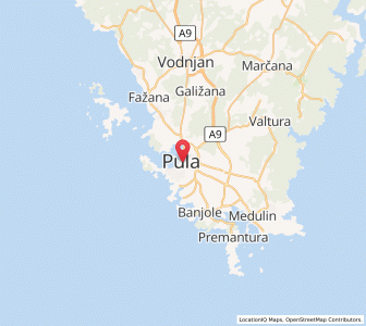 Map of Pula, Istria