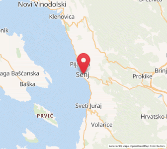 Map of Senj, County of Lika-Senj