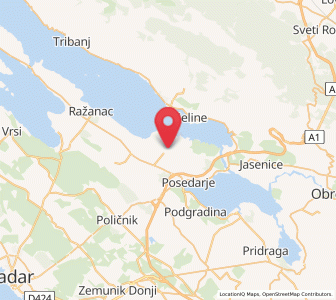 Map of Slivnica, County of Zadar
