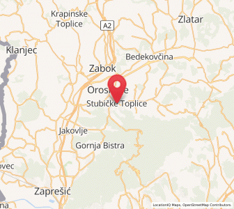 Map of Stubičke Toplice, County of Krapina-Zagorje