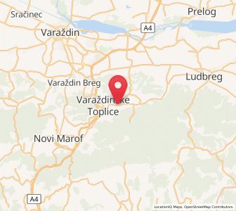 Map of Tuhovec, County of Varaždin