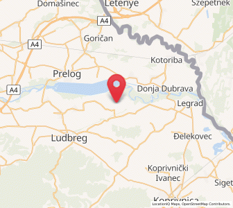 Map of Veliki Bukovec, County of Varaždin