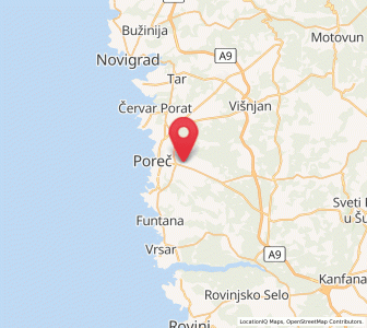 Map of Vrvari, Istria