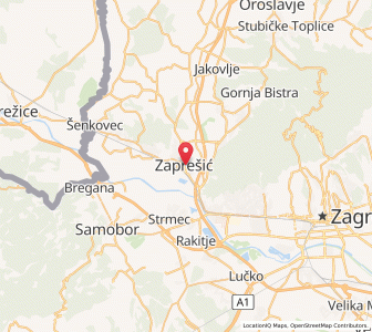 Map of Zaprešić, County of Zagreb