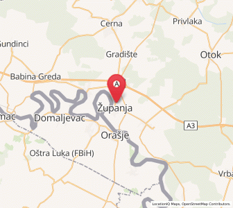 Map of Županja, Vukovar-Sirmium
