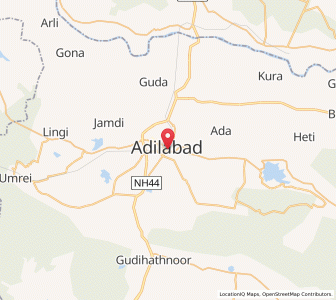 Map of Adilabad, Andhra Pradesh
