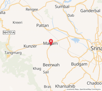Map of Adin, Kashmir